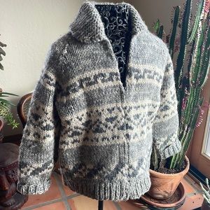 Chunky hand-knit wool sweater